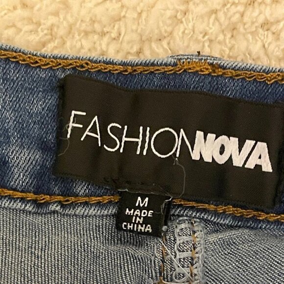 Cargo Style Denim Jogger Pants With Elastic Cuffs & Side Pockets By Fashion Nova - Picture 4 of 7